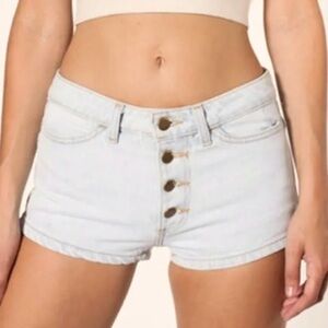 American Apparel Railroad Stripe Denim Micro Jean Shorts Size 27